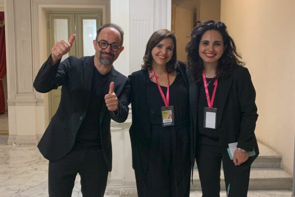 Staff di Sciara Progetti Teatro durante il festival Nuove Esplosioni