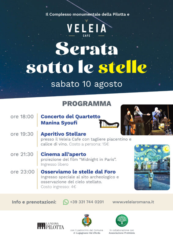 serata sotto le stelle a veleia