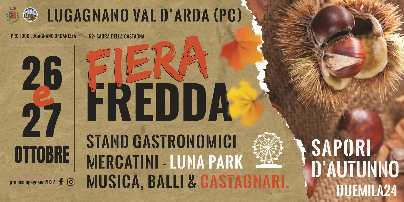 FIERA FREDDA 2024 62° SAGRA DELLE CASTAGNE LUGANGNANO VAL D'ARDA