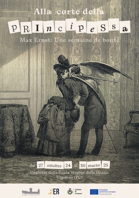 Max Ernst locandina - alla corte della principessa - mostra Vigoleno Borgo Medioevale