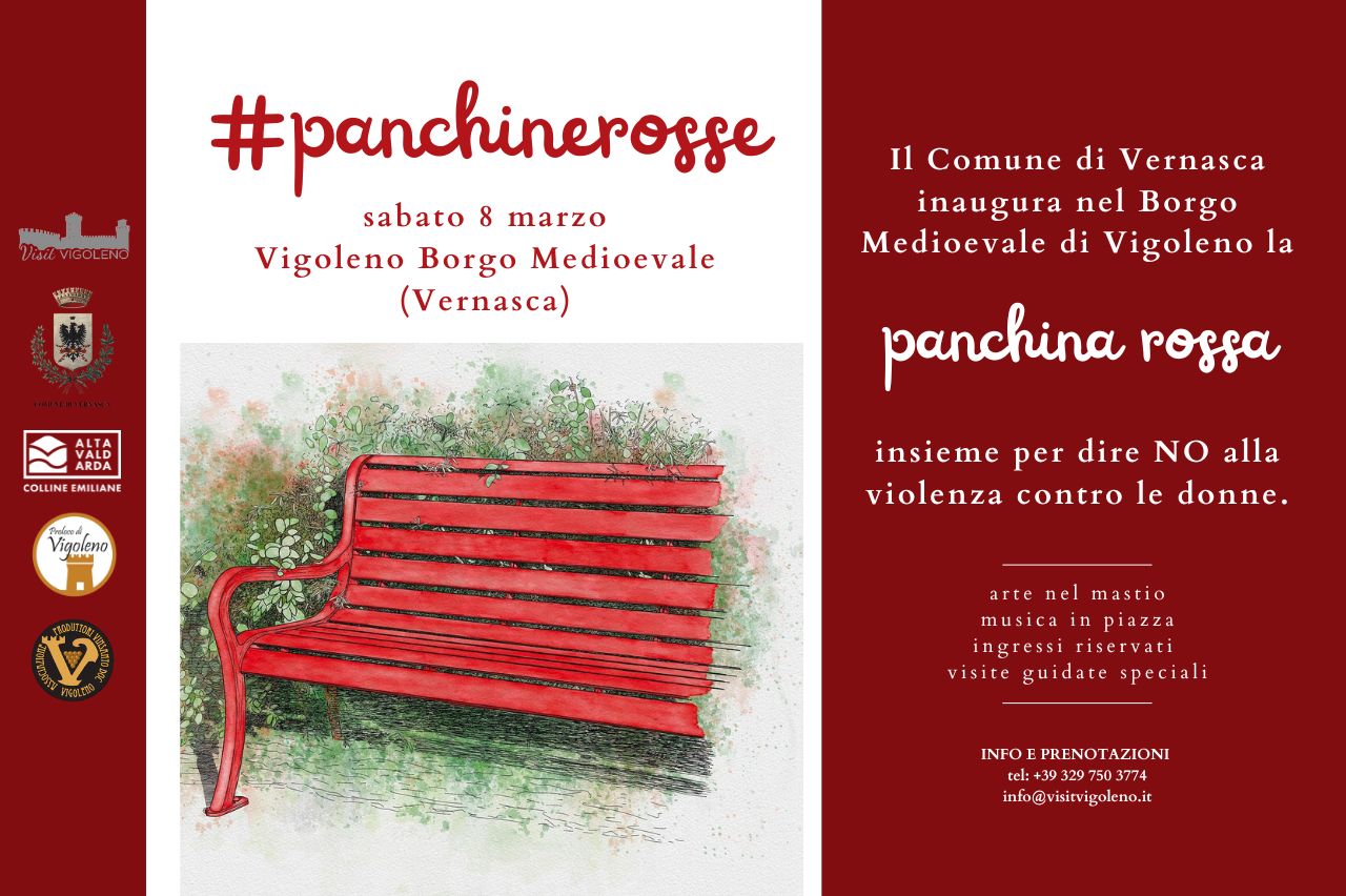 PanchineRosse a Vigoleno - ALta Val d'ARda - Vernasca